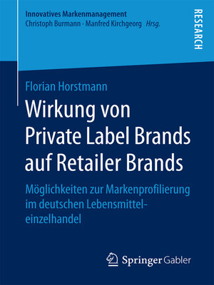 cover image of Wirkung von Private Label Brands auf Retailer Brands